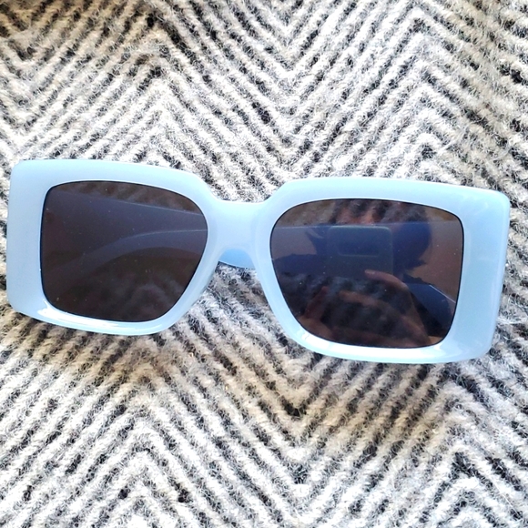 Blue Rectangular Sunglasses - Picture 5 of 8